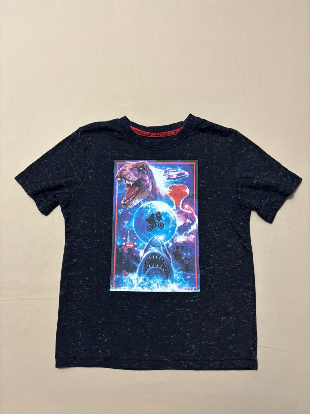 Universal Boys Black Classic Film Graphic Short Sleeve Tee Boys Small